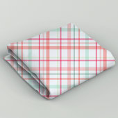 明るいパステルピンクと緑の格子模様 ファブリック