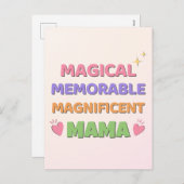 明るいパステルマジカルマママママママザーズ・デイ シーズンポストカード (正面/裏面)