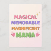 明るいパステルマジカルマママママママザーズ・デイ シーズンポストカード (正面)