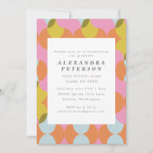 明るいパステル幾何学卒業パーティーの写真 招待状 (正面)