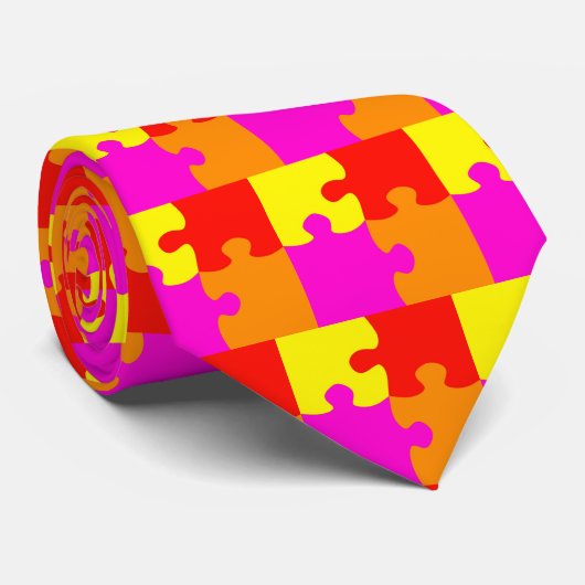 明るいパズルの首のタイ ネクタイ (ロール)
