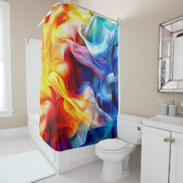 明るいパタカラフルーン シャワーカーテン