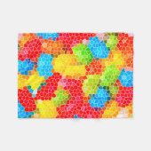 明るいパターカラフルンと抽象芸術 フリースブランケット (正面(横))