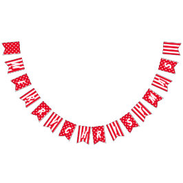 明るいパターン（の模様が）ある聖降誕祭お目出度う赤と白 バンティングフラッグ