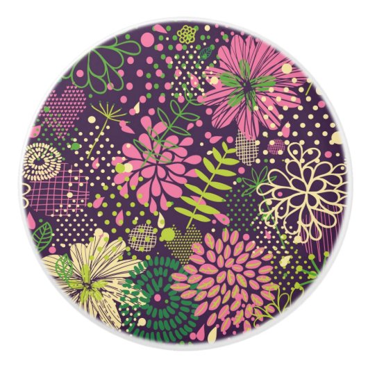 明るいパターン セラミックノブ (正面)