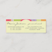 明るいパッチワークスタイルMultipatterned スキニー名刺 (裏面)