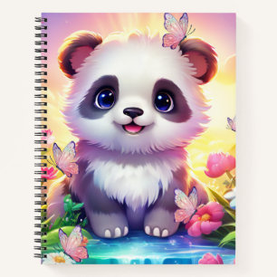 明るいパナダ,虹,蝶と花 ノートブック