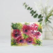 明るいパンジーはがき ポストカード (スタンド正面)