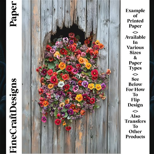 明るいパンジー&ワイルドフラワーCL6スクラップブック紙