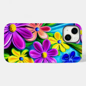 明るいパーソナライズされたデイジーカラフルの花 Case-Mate iPhoneケース (裏面 (横))