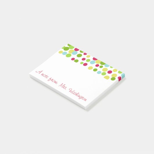 明るいパーソナライズされたドットのコメントを投稿 ポストイット (アングル)