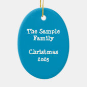 明るいパーソナライズされたパームツリークリスマス装飾 セラミックオーナメント (裏面)