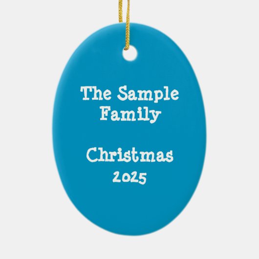 明るいパーソナライズされたパームツリークリスマス装飾 セラミックオーナメント (裏面)