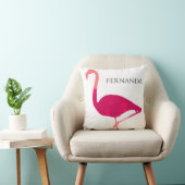 明るいパーソナライズされたピンクの水色フラミンゴ クッション (椅子)