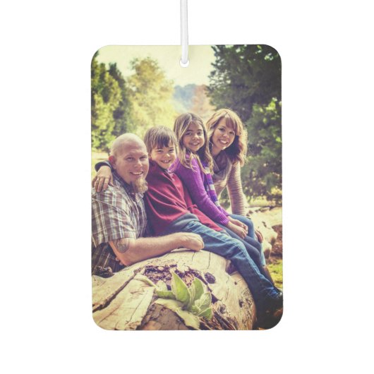 明るいパーソナライズされたフィルタファミリー写真記念 カーエアーフレッシュナー (正面)