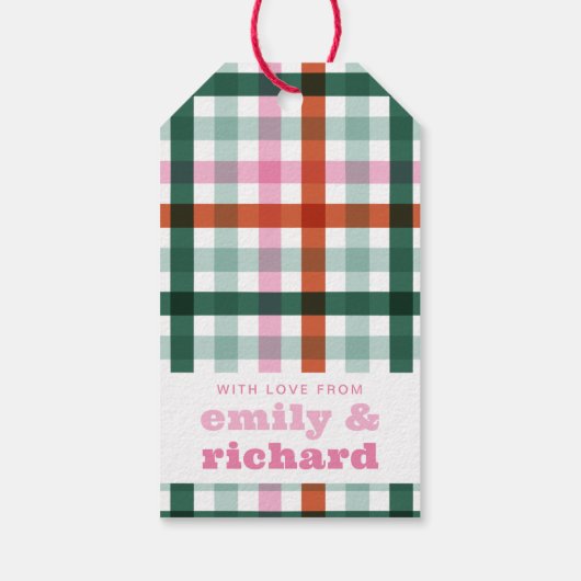 明るいパーソナライズされたメリークリスマス・ギフトラベル ギフトタグ (裏面)