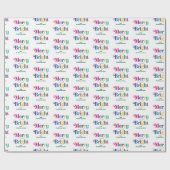 明るいパーソナライズされたメリークリスマス・ホリデー ラッピングペーパー (フラット)