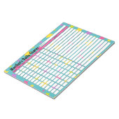 明るいパーソナライズされた星の日刊雑貨チャート ノートパッド (アングル)