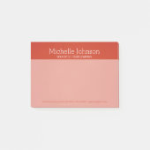 明るいパーソナライズされた暖かい赤の粒状テクスチャ ポストイット (正面)