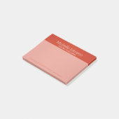 明るいパーソナライズされた暖かい赤の粒状テクスチャ ポストイット (アングル)