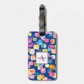 明るいパーソナライズされた色彩の鮮やか抽象芸術名荷物 ラゲッジタグ (裏面縦)