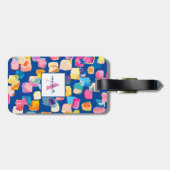 明るいパーソナライズされた色彩の鮮やか抽象芸術名荷物 ラゲッジタグ (裏面横)