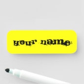 明るいパーソナライズされた蛍光ネオンイエロー 名札 (インサイチュ)