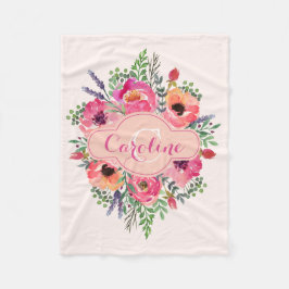 明るいパーソナライズされた開花 – ピンク&ピーチ – フリース