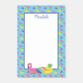 明るいパーソナライズされた青のプール浮きパターン(の模様が)ある出 ポストイット (正面)