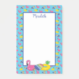 明るいパーソナライズされた青のプール浮きパターン（の模様が）ある出 ポストイット