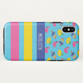 明るいパーソナライズされた青色のプール浮き Case-Mate iPhoneケース (裏面(横))