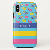 明るいパーソナライズされた青色のプール浮き Case-Mate iPhoneケース (裏面)