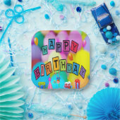 明るいパーティー子供へプレートの誕生日 ペーパープレート (パーティー)