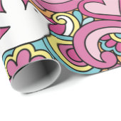 明るいヒッピー模様 ラッピングペーパー (ロールコーナー)