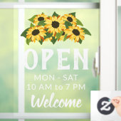 明るいヒマワリのクラスタ開花時間へようこそ ウィンドウサイン (ホーム)