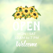 明るいヒマワリのクラスタ開花時間へようこそ ウィンドウサイン (シート3)