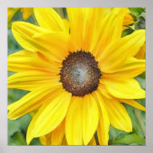 明るいヒマワリのクローズアップウォーターカラースタイルアート ポスター (正面)