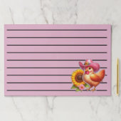 明るいヒマワリのピンクの帽子のかわいい鶏 ペーパーパッド (インサイチュ)