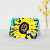 明るいヒマワリの挨拶状 カード (黄色い花)