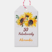 明るいヒマワリの水の色の素晴らしい50 ギフトタグ (正面)
