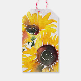 明るいヒマワリの水の色の素晴らしい50 ギフトタグ