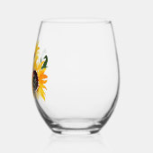 明るいヒマワリの水の色の素晴らしい50 ステムなしワイングラス (左)