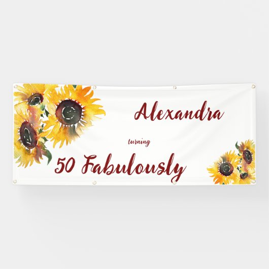 明るいヒマワリの水の色の素晴らしい50 横断幕 (横)