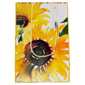 明るいヒマワリの水彩素晴らしい50 ミディアムペーパーバッグ (裏面)