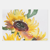 明るいヒマワリの水彩素晴らしい50 ラッピングペーパーシート (正面)