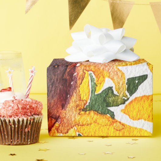 明るいヒマワリの水彩素晴らしい50 ラッピングペーパー (誕生日パーティー)