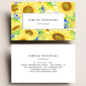 明るいヒマワリの水色イエローブルー 名刺