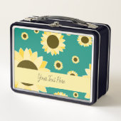 明るいヒマワリの緑 メタルランチボックス (正面)