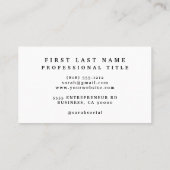 明るいヒマワリの花フローラ 名刺 (裏面)