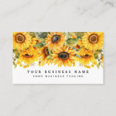 明るいヒマワリの花フローラ 名刺 (正面)